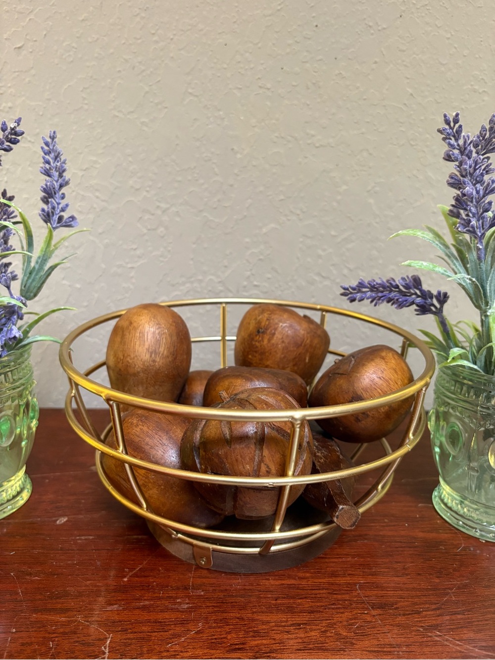 Vintage Monkey Pod Wooden Fruit and bowl